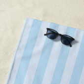 Blue on Light Blue Stripes Classic Beach Towel ビーチタオル (インサイチュ)
