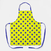 Blue On Yellow Polka Dots Pattern Design  エプロン (正面)
