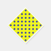 Blue On Yellow Polka Dots Pattern Design  スタンダードカクテルナプキン (角)