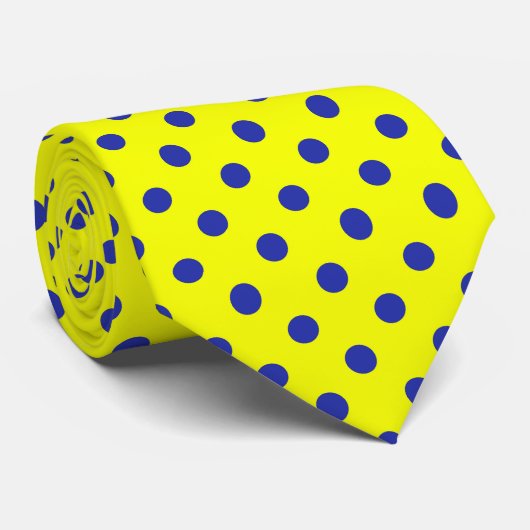 Blue On Yellow Polka Dots Pattern Design  ネクタイ (ロール)