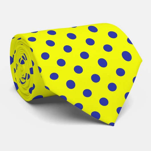 Blue On Yellow Polka Dots Pattern Design  ネクタイ