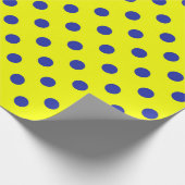 Blue On Yellow Polka Dots Pattern Design ラッピングペーパー (角)