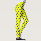 Blue On Yellow Polka Dots Pattern Design  レギンス