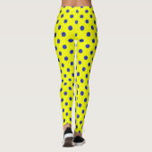 Blue On Yellow Polka Dots Pattern Design  レギンス (裏面)