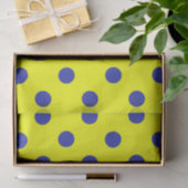 Blue On Yellow Polka Dots Pattern Design  薄葉紙 (ギフト)