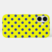 Blue On Yellow Polka Dots Pattern Design Case-Mate iPhoneケース (裏面 (横))