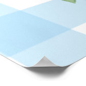 Blue One Golden Year Doodle Puppy 1st Birthday ポスター (角)