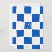 Blue One Happy Dude birthday Invitation 招待状 (裏面)