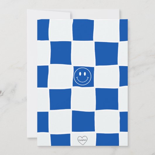 Blue One Happy Dude birthday Invitation 招待状 (裏面)