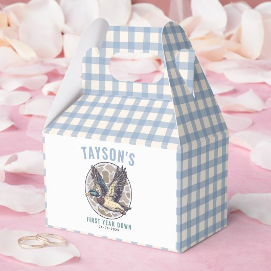 Blue One Lucky Duck 1st Birthday Party Cute Rubber フェイバーボックス (ウェディング)