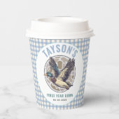 Blue One Lucky Duck 1st Birthday Party Cute Rubber 紙コップ (裏面)