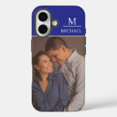 Blue One Photo with Name and Initial  Case-Mate iPhoneケース (裏面)