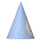 Blue One Silly Goose-Retro Boy First Birthday パーティーハット (左)