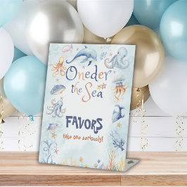 Blue Oneder the sea 1st birthday Favors 台座サイン