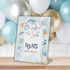 Blue Oneder the sea 1st birthday Treats 台座サイン