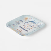 Blue Oneder the sea boys 1st birthday ペーパープレート (傾斜あり)