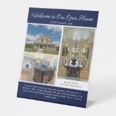 Blue Open House Real Estate Listing Photo 台座サイン (正面)