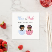 Blue or Pink Black African American Baby in Egg スタンダードカクテルナプキン (インサイチュ)