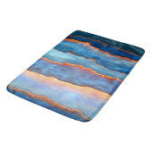 Blue Orange Agate Geode Abstract Ocean Crystal バスマット (アングル)