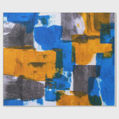 Blue, orange, and gray abstract art ラッピングペーパー (フラット)