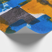 Blue, orange, and gray abstract art ラッピングペーパー (角)