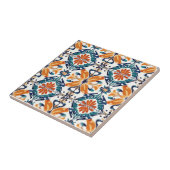 Blue Orange and Yellow Pattern Ceramic Tile タイル (側面)