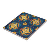 Blue Orange and Yellow Pattern Ceramic Tile タイル (側面)