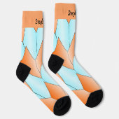 Blue Orange Art Deco Design Socks ソックス (右)