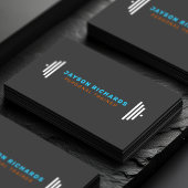 Blue/Orange Bold Barbell Personal Trainer Simple 名刺