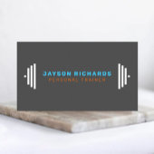 Blue/Orange Bold Barbell Personal Trainer Simple 名刺