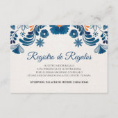 Blue Orange Floral Elegant Fiesta Spanish Wedding エンクロージャーカード (正面)