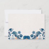 Blue Orange Floral Elegant Fiesta Spanish Wedding セーブザデート (裏面)