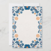 Blue Orange Floral Elegant Fiesta Spanish Wedding 招待状 (裏面)