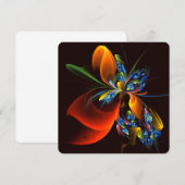 Blue Orange Floral Modern Abstract Art Pattern #03 招待状 (正面/裏面)
