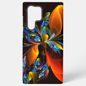 Blue Orange Floral Modern Abstract Art Pattern #03 Samsung Galaxyケース (裏面)