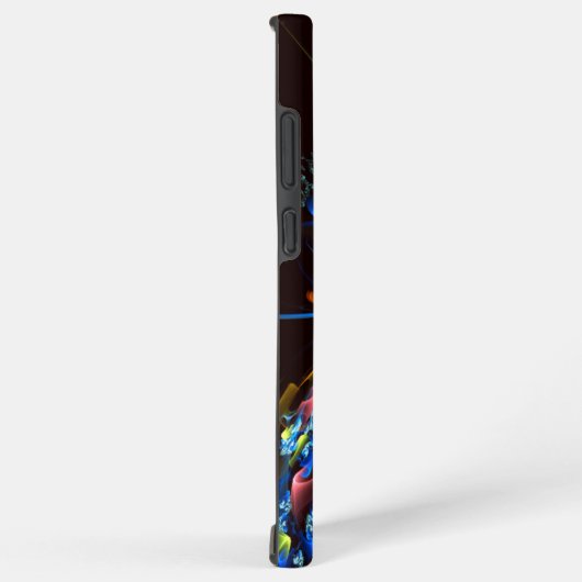 Blue Orange Floral Modern Abstract Art Pattern #03 Samsung Galaxyケース (右側面)