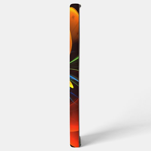 Blue Orange Floral Modern Abstract Art Pattern #03 Samsung Galaxyケース (左側面)