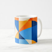 Blue Orange Geometric Abstract コーヒーマグカップ (正面右)