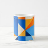 Blue Orange Geometric Abstract コーヒーマグカップ (中央)