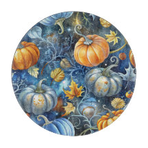 BLUE & ORANGE GLITTER LOOK FALL PUMPKINS