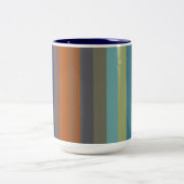 Blue, orange, green, and gray stripes ツートーンマグカップ (中央)