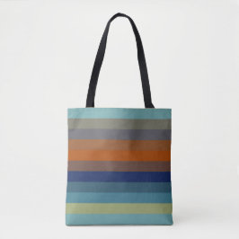 Blue, orange, green, and gray stripes トートバッグ