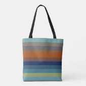 Blue, orange, green, and gray stripes トートバッグ (裏面)