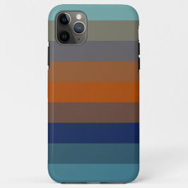 Blue, orange, green, and gray stripes iPhone 11 pro maxケース