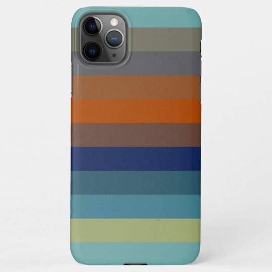 Blue, orange, green, and gray stripes iPhoneケース (裏面)