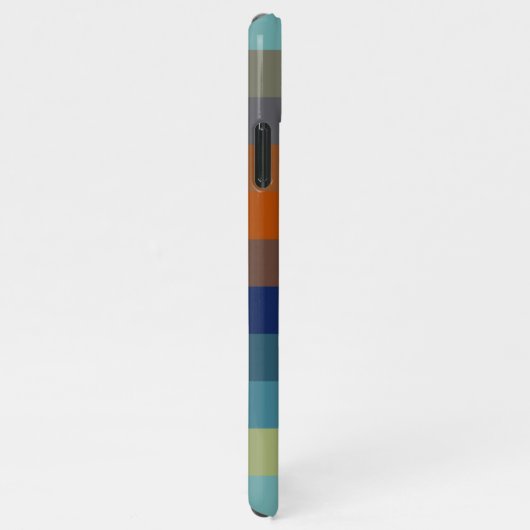 Blue, orange, green, and gray stripes iPhoneケース (右側)
