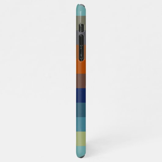 Blue, orange, green, and gray stripes iPhoneケース (左側)
