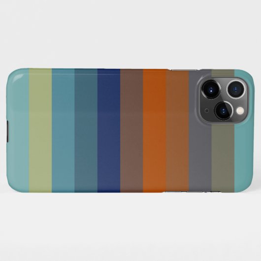 Blue, orange, green, and gray stripes iPhoneケース (裏面横)