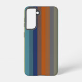 Blue, orange, green, and gray stripes samsung galaxyケース (裏面)