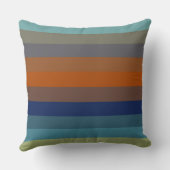 Blue, orange, green, yellow and gray stripes クッション (裏面)